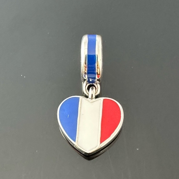 Pandora France Flag Dangle Charm 925 Ale Silver With Gift Box #37 - Picture 1 of 6
